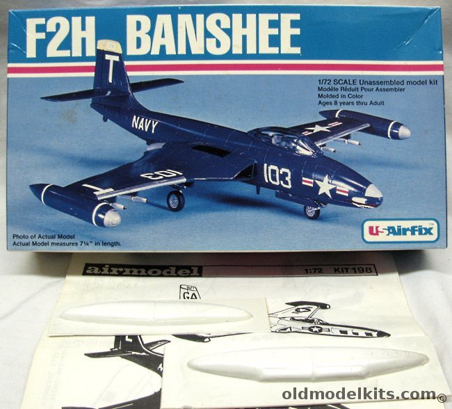Airfix 1/72 McDonnell F2H-2P or F2H-2 Banshee - With Airmodel F2H-2/2P Conversion -  VMJ-1 or VF-172 - (F2H2 F2H2P), 4010 plastic model kit